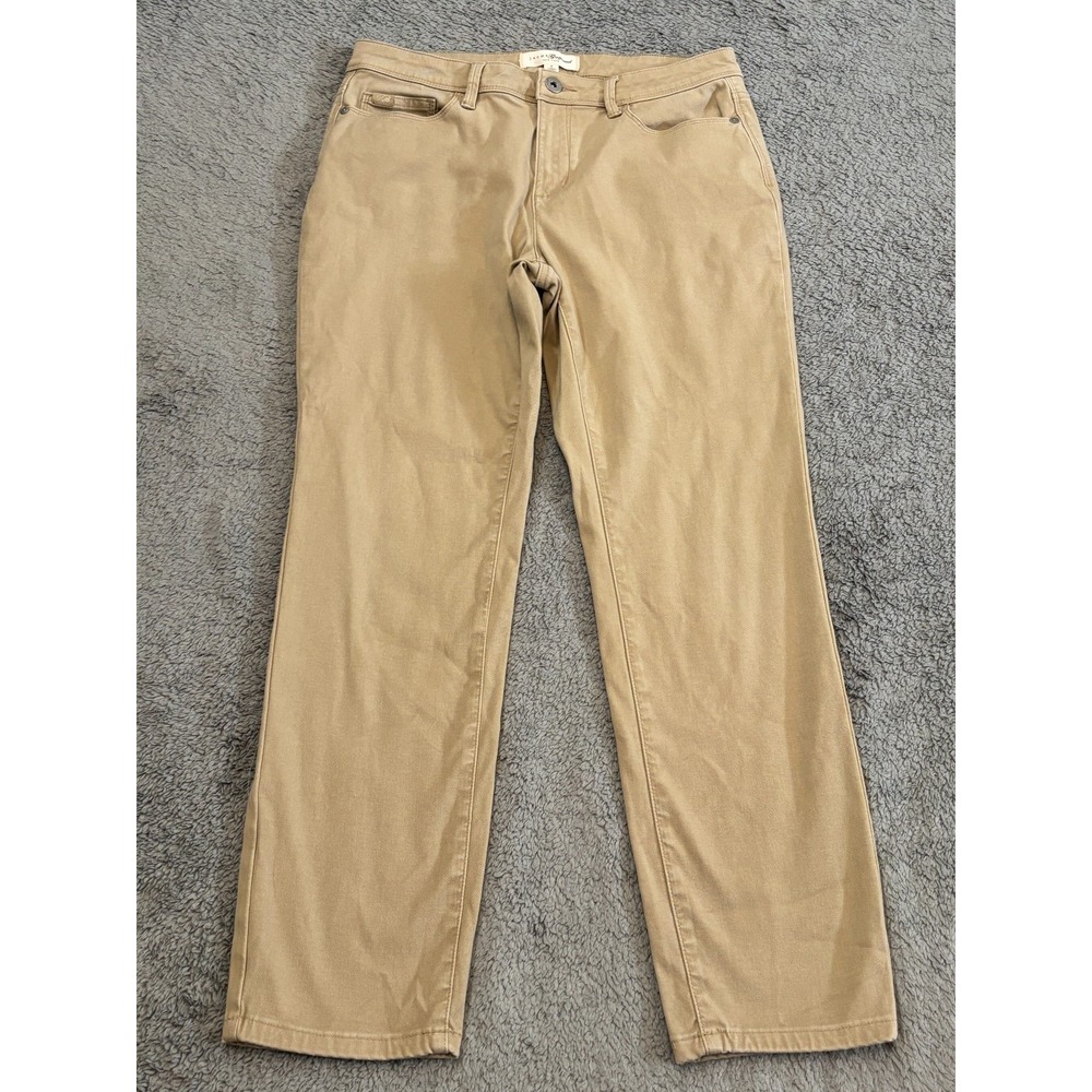 Jachs Girlfriend Jeans Womens 6 Beige Tan Denim Straight Stretch Pants